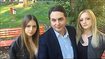 Andrea Dipre Instruit Des Stars Du Porno En Herbe Dans Une Intimité En Plein Air, Avec Francesca Et Katerina, Avec Un Homme Bien Membré